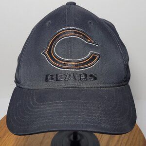 Reebok NFL Team Apparel Mens Black Orange Chicago Bears Baseball Hat Size S/M